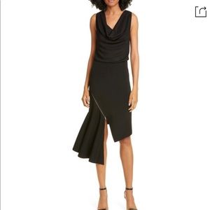 Alice & Olivia Hollis Cascade Asymmetrical Dress